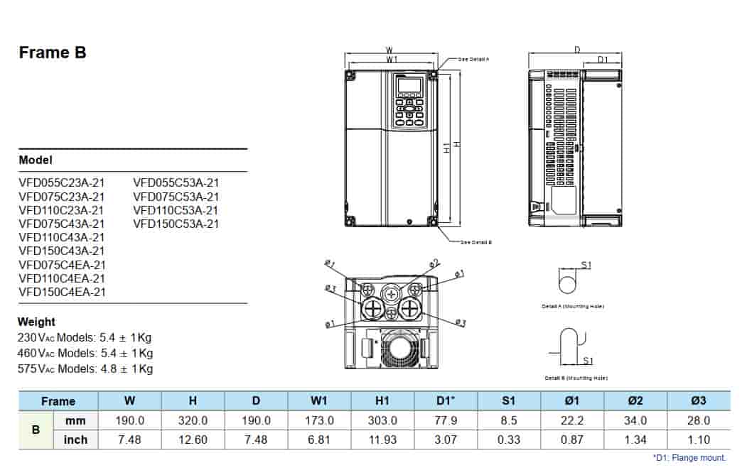 biến tần VFD300C43A-21