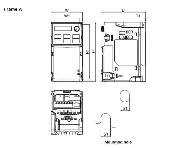 Kích thước Biến tần Delta MS300 - Nhỏ gọn, đa năng, tiết kiệm chi phí.