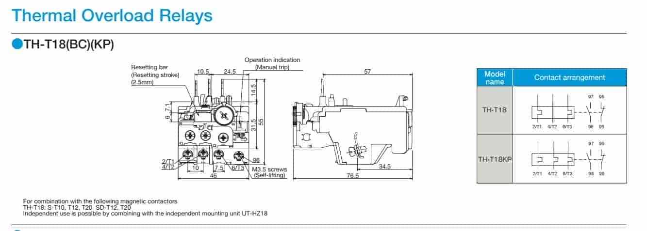 rơ le nhiệt mitsubishi TH-T18 6.6A